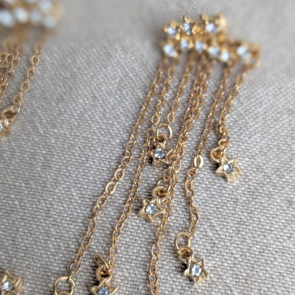 Celestial Golden Dangly Ear Jacket Earrings - Picture 12 of 16